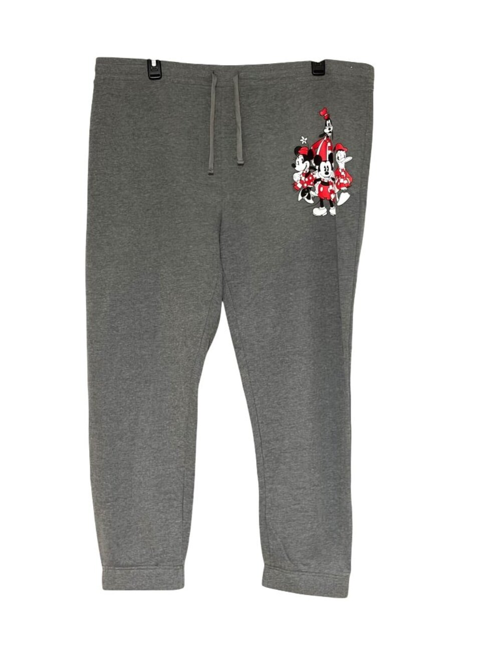 Disney Mickey & Friends Womens Size XXL Gray Jogger Pants Applique Micky Minnie